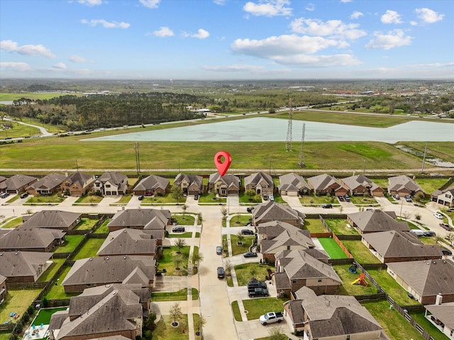 2712 Ahnya Ln, League City, TX 77573 - bird's eye view featuring a water view and a residential view