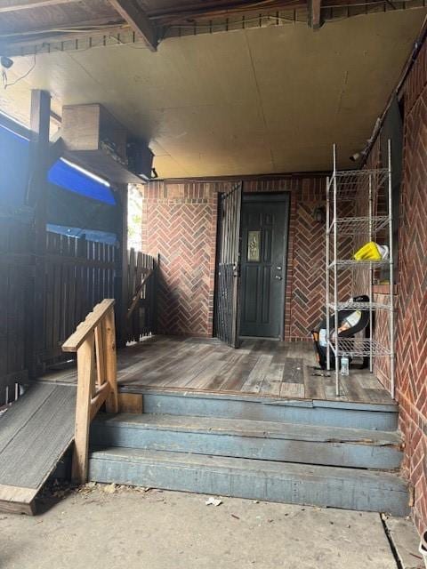 7511 Bonham St, Houston, TX 77020 - view of exterior entry with brick siding and fence