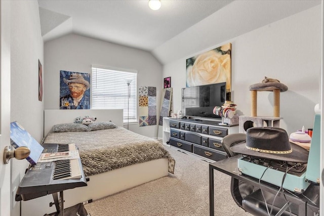 5510 Brooklyn Rose Dr, Rosharon, TX 77583 - bedroom with carpet floors and vaulted ceiling