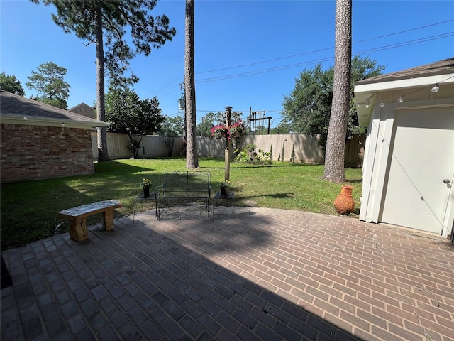 view of patio with a fenced backyard