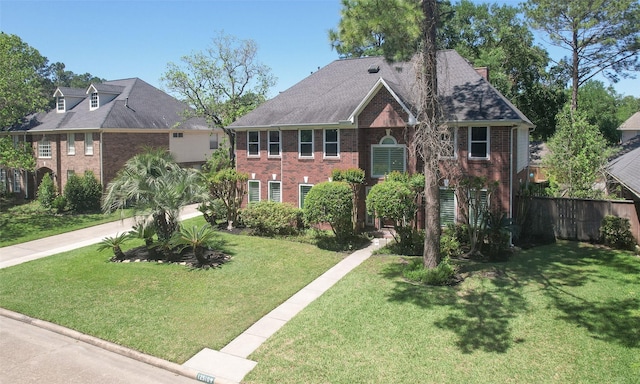 12510 Beauline Abbey St, Tomball, TX 77377 - view of front of home with fence, brick siding, and a front yard