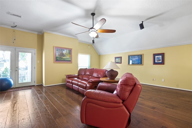 12510 Beauline Abbey St, Tomball, TX 77377 - living room with hardwood / wood-style floors, french doors, visible vents, and plenty of natural light