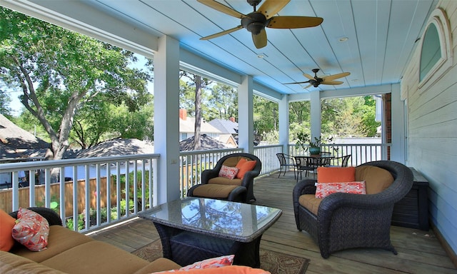 12510 Beauline Abbey St, Tomball, TX 77377 - sunroom / solarium featuring ceiling fan, a healthy amount of sunlight, and outdoor dining space