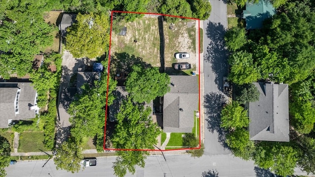 1302 20th St, Huntsville, TX 77340 - aerial overview of property's location with property parcel outlined