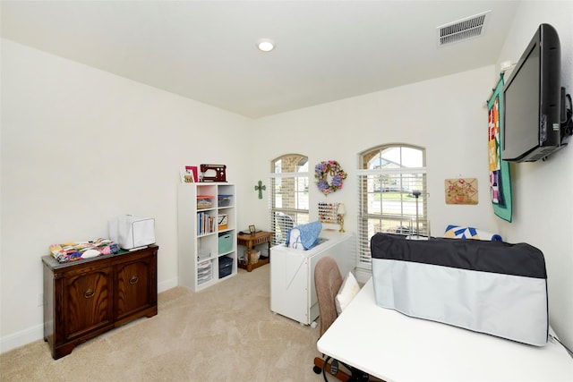 5314 Tribolo Trl, Round Rock, TX 78665 - bedroom with recessed lighting, baseboards, light colored carpet, and visible vents