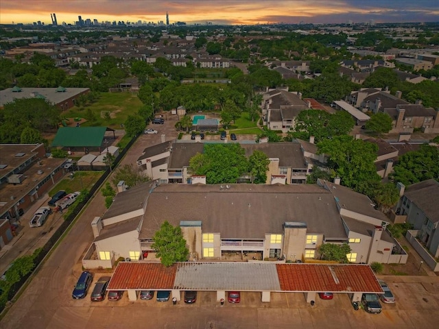9566 Windswept Ln Unit 9566, Houston, TX 77063 - aerial view at dusk