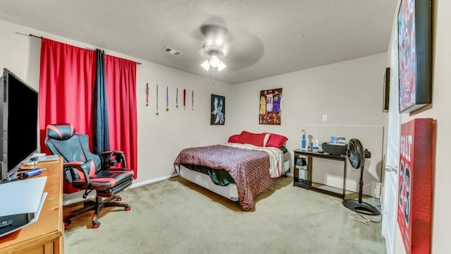 2201 Moonstone Ct, Texas City, TX 77591 - bedroom with carpet, baseboards, and a ceiling fan