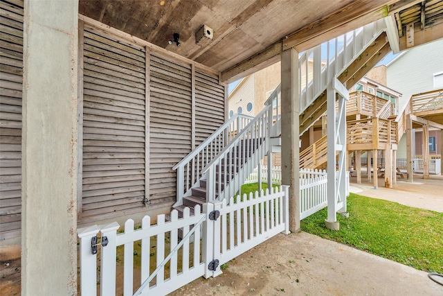 property entrance with fence