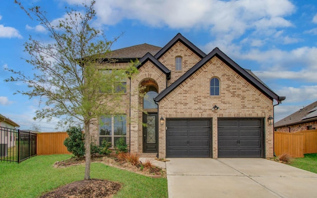 693 Cape Capri Dr, Katy, TX 77493 - view of front facade with brick siding, fence, and concrete driveway