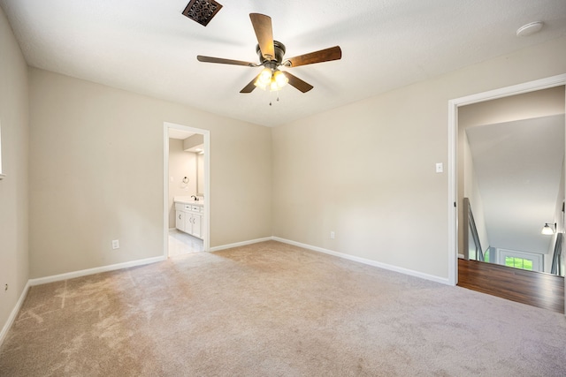11814 Drexelbrook Dr, Houston, TX 77077 - unfurnished bedroom featuring carpet flooring, ensuite bath, and ceiling fan