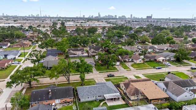 birds eye view of property with a residential view and a city view