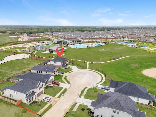drone / aerial view featuring a residential view