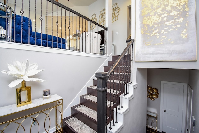 staircase with baseboards