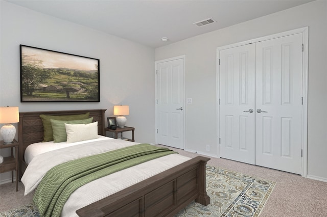 13600 Breton Ridge St Unit 22D, Houston, TX 77070 - bedroom featuring light carpet, a closet, and baseboards