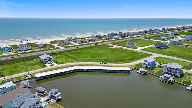 20919 W Sunset Bay Dr, Galveston, TX 77554 - aerial view of waterfront with a beach