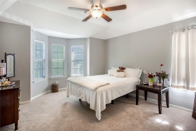14711 E Ginger Spice Ct, Cypress, TX 77433 - bedroom featuring light carpet, baseboards, and a ceiling fan