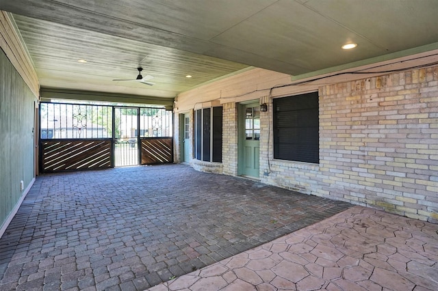 9611 Huntington Hill Dr, Houston, TX 77099 - unfurnished sunroom with ceiling fan