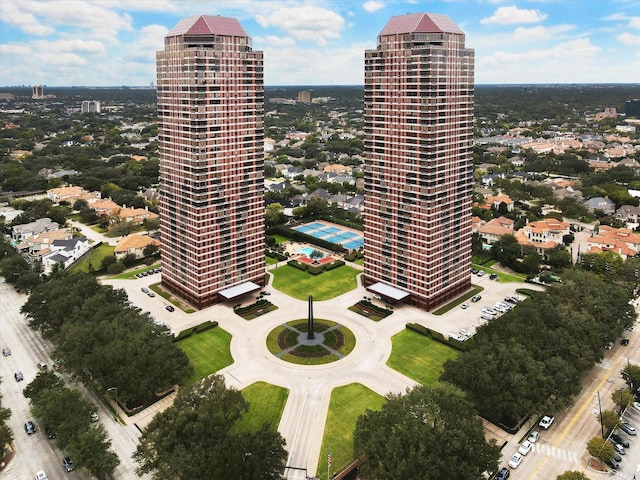 drone / aerial view featuring a view of city