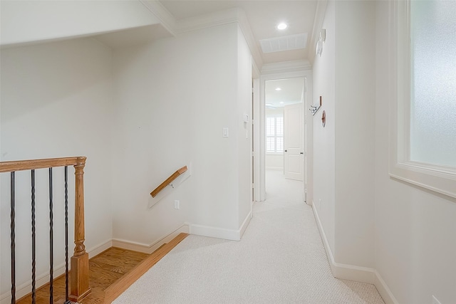 1804 Haddon St, Houston, TX 77019 - hall featuring recessed lighting, baseboards, and an upstairs landing