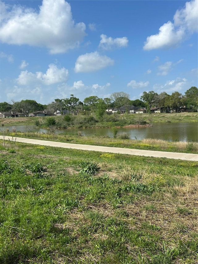 view of yard featuring a water view