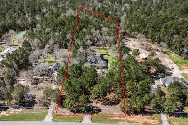 8408 Grand Lake Estates Dr, Montgomery, TX 77316 - drone / aerial view featuring a forest view