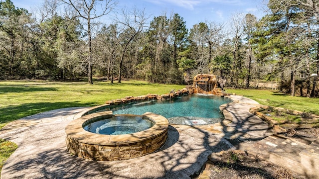 8408 Grand Lake Estates Dr, Montgomery, TX 77316 - view of pool featuring a forest view and a lawn