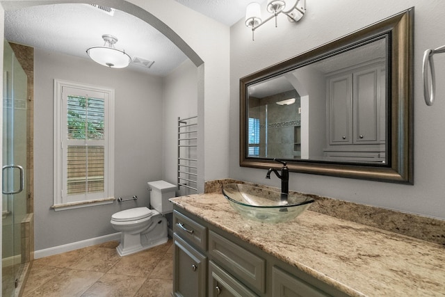 31 Trilling Bird Pl, The Woodlands, TX 77384 - bathroom featuring vanity, a shower stall, and tile patterned floors