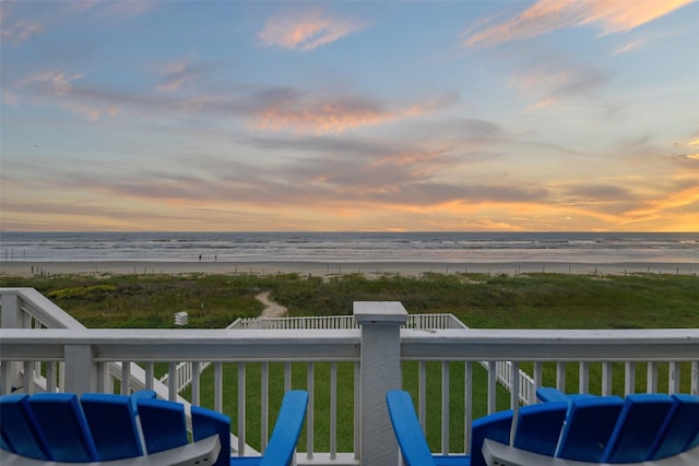 17431 Bristow Dr, Galveston, TX 77554 - exterior space with a water view and a beach view
