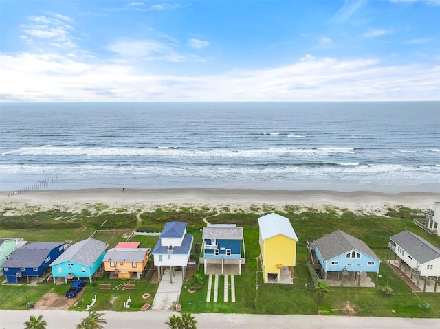 17431 Bristow Dr, Galveston, TX 77554 - bird's eye view with a view of the beach, a residential view, and a water view