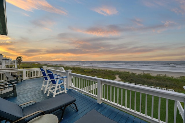 17431 Bristow Dr, Galveston, TX 77554 - deck with a water view and a beach view