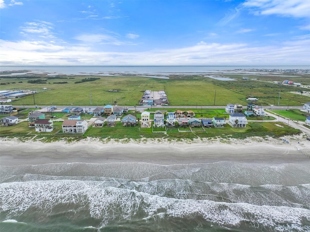 17431 Bristow Dr, Galveston, TX 77554 - drone / aerial view with a water view and a beach view