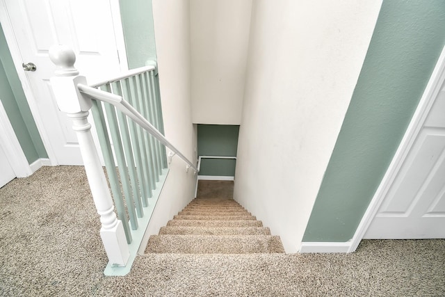 11314 Carla St, Houston, TX 77076 - stairs featuring carpet and baseboards