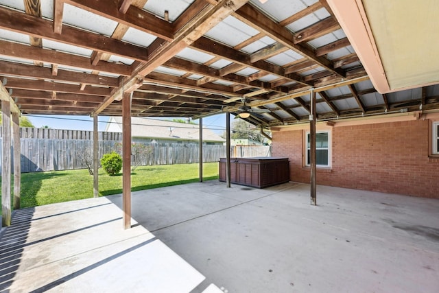 view of patio featuring a fenced backyard