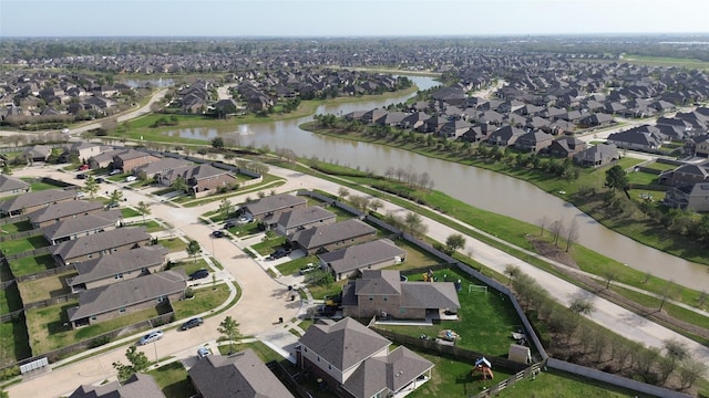 1807 Iris Knoll Ln, Pearland, TX 77089 - birds eye view of property with a water view and a residential view
