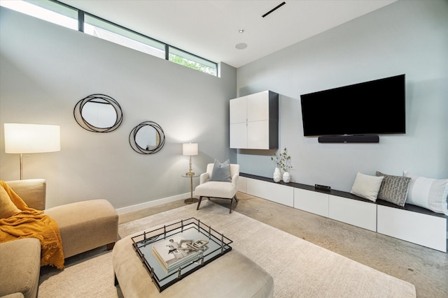 living room with baseboards