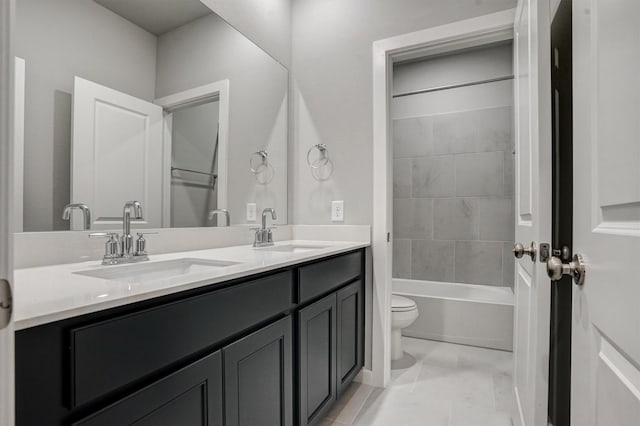 2904 Apple Rose, Katy, TX 77493 - full bathroom featuring toilet, bathing tub / shower combination, double vanity, and a sink