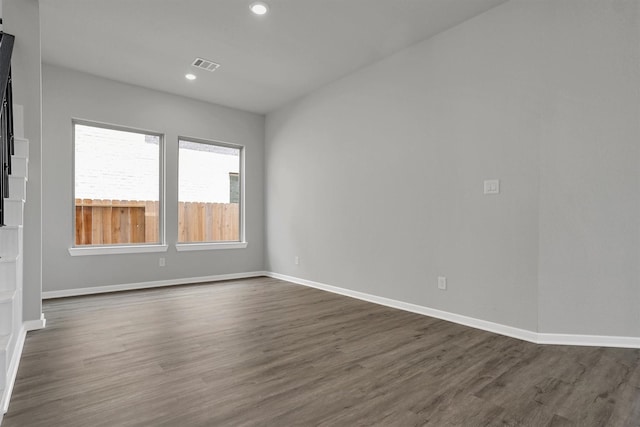 2916 Apple Rose, Katy, TX 77493 - empty room with recessed lighting, baseboards, visible vents, and dark wood-style floors