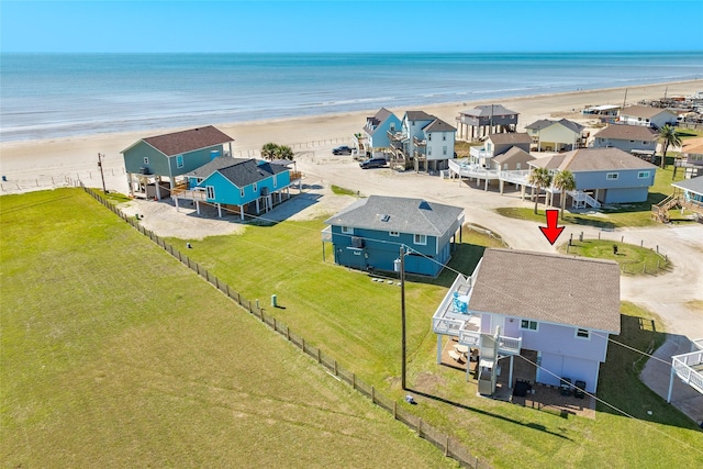 4406 Tampico Way, Galveston, TX 77554 - drone / aerial view featuring a residential view and a beach view
