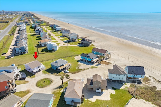 4406 Tampico Way, Galveston, TX 77554 - aerial view with a water view, a beach view, and a residential view