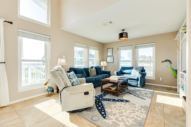 4406 Tampico Way, Galveston, TX 77554 - tiled living room with baseboards and visible vents