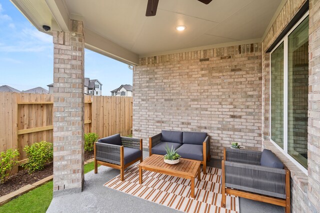 15847 Invergelder Dr, Atascocita, TX 77346 - view of patio with outdoor lounge area and fence