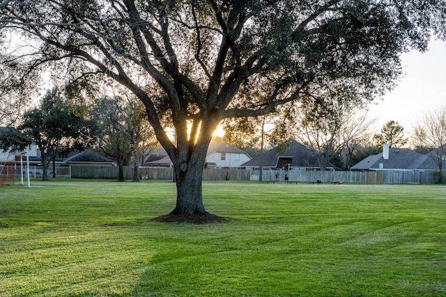 view of yard with fence