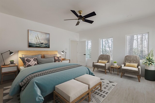 bedroom with a ceiling fan