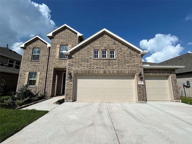 6215 Amberwood Dr, League City, TX 77573 - traditional-style home featuring concrete driveway, brick siding, and an attached garage
