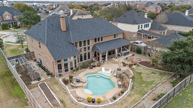 birds eye view of property featuring a residential view