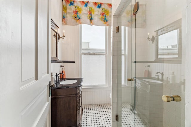 1101 Heights Blvd, Houston, TX 77008 - full bathroom with vanity and a stall shower