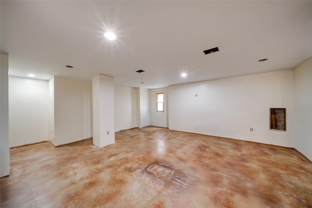 1101 Heights Blvd, Houston, TX 77008 - empty room with finished concrete flooring and recessed lighting