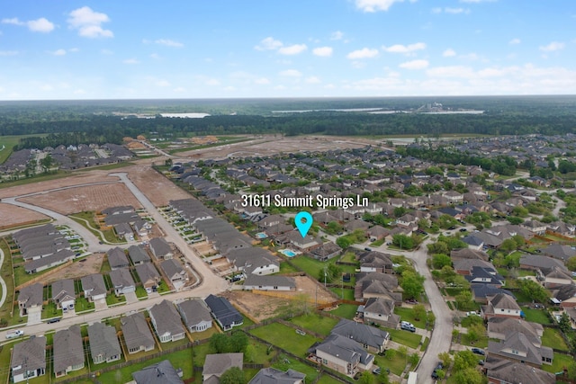 bird's eye view with a residential view