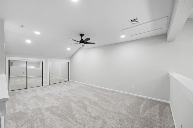 16800 Sugar Pine Dr Unit F51, Houston, TX 77090 - unfurnished bedroom featuring recessed lighting, carpet flooring, visible vents, and two closets