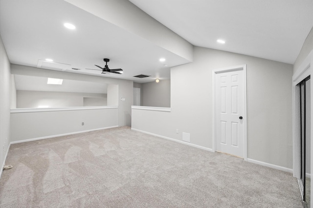16800 Sugar Pine Dr Unit F51, Houston, TX 77090 - basement with ceiling fan, baseboards, carpet, and recessed lighting